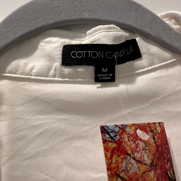 Cotton Candy LA Chic White Wrap Crop Top with Long Cuffed Sleeves Holiday Chic M - Picture 13 of 13